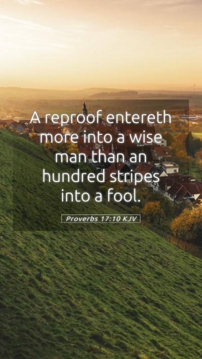 Picture 05 - Proverbs 17:10 KJV Mobile Phone Wallpaper - A reproof entereth more into a wise man than an - Mobile Bible Verse Wallpaper