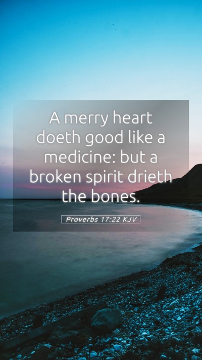 Picture 05 - Proverbs 17:22 KJV Mobile Phone Wallpaper - A merry heart doeth good like a medicine: but a - Mobile Bible Verse Wallpaper