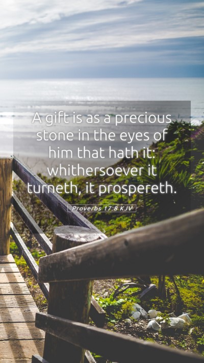 Picture 05 - Proverbs 17:8 KJV Mobile Phone Wallpaper - A gift is as a precious stone in the eyes of him - Mobile Bible Verse Wallpaper