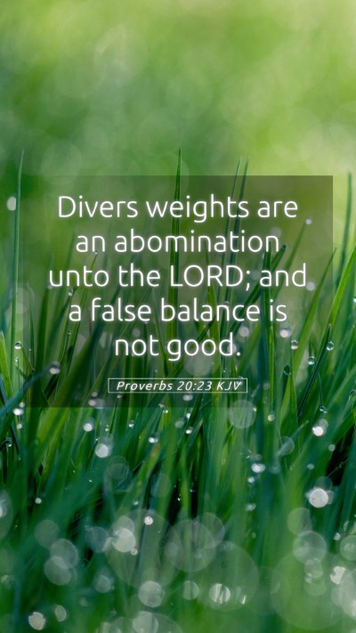 Picture 05 - Proverbs 20:23 KJV Mobile Phone Wallpaper - Divers weights are an abomination unto the LORD; - Mobile Bible Verse Wallpaper
