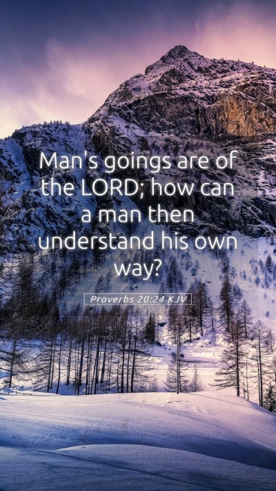 Picture 05 - Proverbs 20:24 KJV Mobile Phone Wallpaper - Man's goings are of the LORD; how can a man then - Mobile Bible Verse Wallpaper