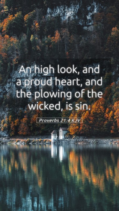 Picture 05 - Proverbs 21:4 KJV Mobile Phone Wallpaper - An high look, and a proud heart, and the plowing - Mobile Bible Verse Wallpaper