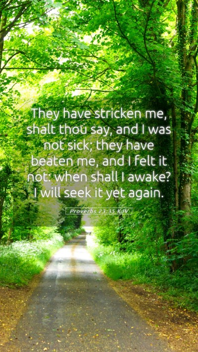 Picture 05 - Proverbs 23:35 KJV Mobile Phone Wallpaper - They have stricken me, shalt thou say, and I was - Mobile Bible Verse Wallpaper