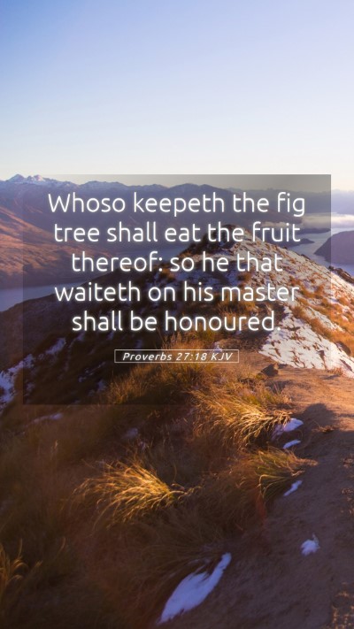 Picture 05 - Proverbs 27:18 KJV Mobile Phone Wallpaper - Whoso keepeth the fig tree shall eat the fruit - Mobile Bible Verse Wallpaper
