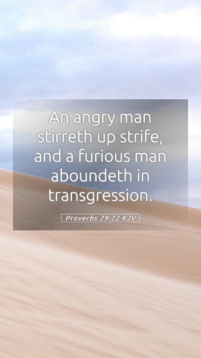 Picture 05 - Proverbs 29:22 KJV Mobile Phone Wallpaper - An angry man stirreth up strife, and a furious - Mobile Bible Verse Wallpaper