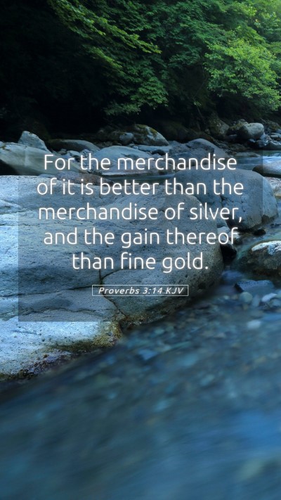 Picture 05 - Proverbs 3:14 KJV Mobile Phone Wallpaper - For the merchandise of it is better than the - Mobile Bible Verse Wallpaper
