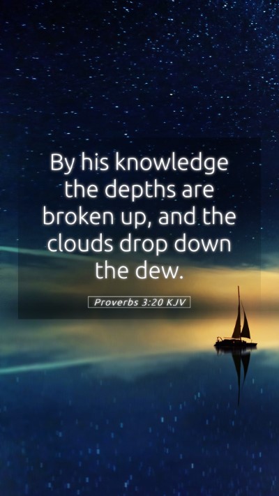 Picture 05 - Proverbs 3:20 KJV Mobile Phone Wallpaper - By his knowledge the depths are broken up, and - Mobile Bible Verse Wallpaper