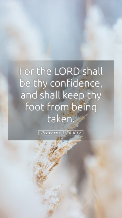 Picture 05 - Proverbs 3:26 KJV Mobile Phone Wallpaper - For the LORD shall be thy confidence, and shall - Mobile Bible Verse Wallpaper