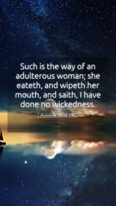 Picture 05 - Proverbs 30:20 KJV Mobile Phone Wallpaper - Such is the way of an adulterous woman; she - Mobile Bible Verse Wallpaper