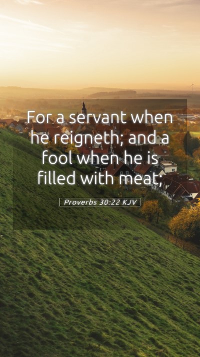 Picture 05 - Proverbs 30:22 KJV Mobile Phone Wallpaper - For a servant when he reigneth; and a fool when - Mobile Bible Verse Wallpaper