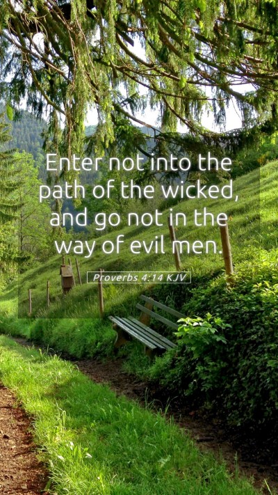 Picture 05 - Proverbs 4:14 KJV Mobile Phone Wallpaper - Enter not into the path of the wicked, and go not - Mobile Bible Verse Wallpaper