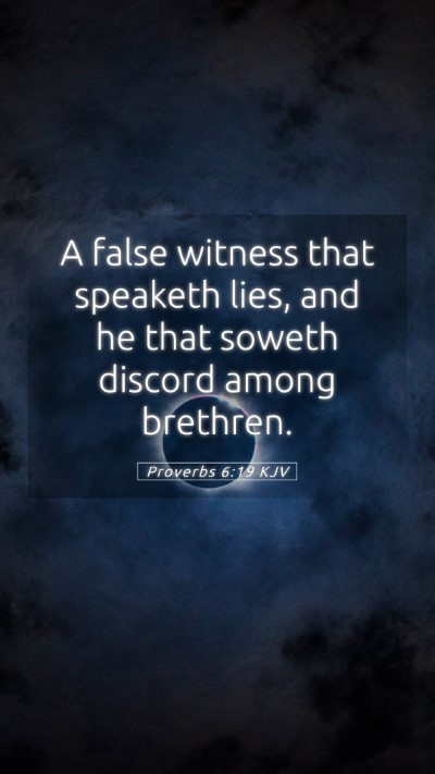 Picture 05 - Proverbs 6:19 KJV Mobile Phone Wallpaper - A false witness that speaketh lies, and he that - Mobile Bible Verse Wallpaper
