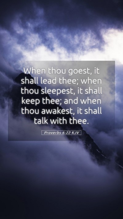 Picture 05 - Proverbs 6:22 KJV Mobile Phone Wallpaper - When thou goest, it shall lead thee; when thou - Mobile Bible Verse Wallpaper