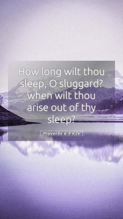 Picture 05 - Proverbs 6:9 KJV Mobile Phone Wallpaper - How long wilt thou sleep, O sluggard? when wilt - Mobile Bible Verse Wallpaper