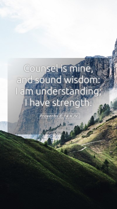 Picture 05 - Proverbs 8:14 KJV Mobile Phone Wallpaper - Counsel is mine, and sound wisdom: I am - Mobile Bible Verse Wallpaper