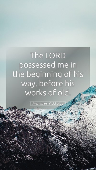 Picture 05 - Proverbs 8:22 KJV Mobile Phone Wallpaper - The LORD possessed me in the beginning of his - Mobile Bible Verse Wallpaper