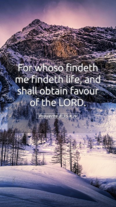Picture 05 - Proverbs 8:35 KJV Mobile Phone Wallpaper - For whoso findeth me findeth life, and shall - Mobile Bible Verse Wallpaper