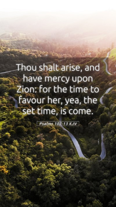 Picture 05 - Psalms 102:13 KJV Mobile Phone Wallpaper - Thou shalt arise, and have mercy upon Zion: for - Mobile Bible Verse Wallpaper