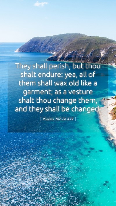 Picture 05 - Psalms 102:26 KJV Mobile Phone Wallpaper - They shall perish, but thou shalt endure: yea, - Mobile Bible Verse Wallpaper
