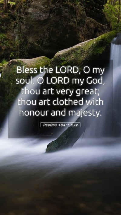 Picture 05 - Psalms 104:1 KJV Mobile Phone Wallpaper - Bless the LORD, O my soul. O LORD my God, thou - Mobile Bible Verse Wallpaper