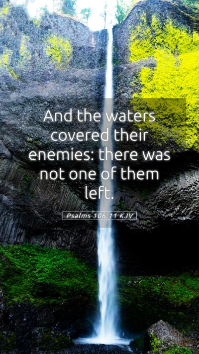 Picture 05 - Psalms 106:11 KJV Mobile Phone Wallpaper - And the waters covered their enemies: there was - Mobile Bible Verse Wallpaper
