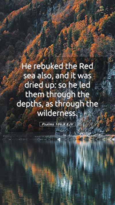 Picture 05 - Psalms 106:9 KJV Mobile Phone Wallpaper - He rebuked the Red sea also, and it was dried up: - Mobile Bible Verse Wallpaper