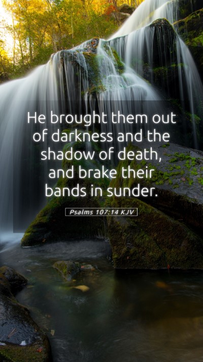 Picture 05 - Psalms 107:14 KJV Mobile Phone Wallpaper - He brought them out of darkness and the shadow of - Mobile Bible Verse Wallpaper
