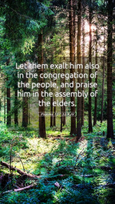 Picture 05 - Psalms 107:32 KJV Mobile Phone Wallpaper - Let them exalt him also in the congregation of - Mobile Bible Verse Wallpaper
