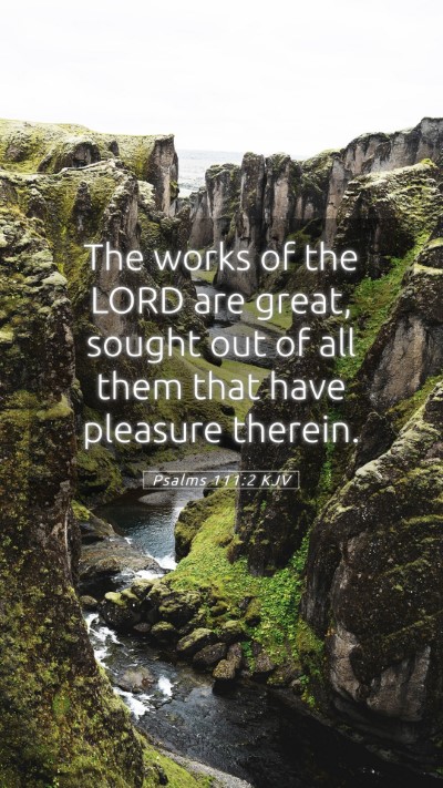 Picture 05 - Psalms 111:2 KJV Mobile Phone Wallpaper - The works of the LORD are great, sought out of - Mobile Bible Verse Wallpaper