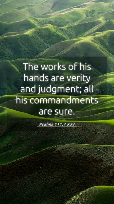 Picture 05 - Psalms 111:7 KJV Mobile Phone Wallpaper - The works of his hands are verity and judgment; - Mobile Bible Verse Wallpaper