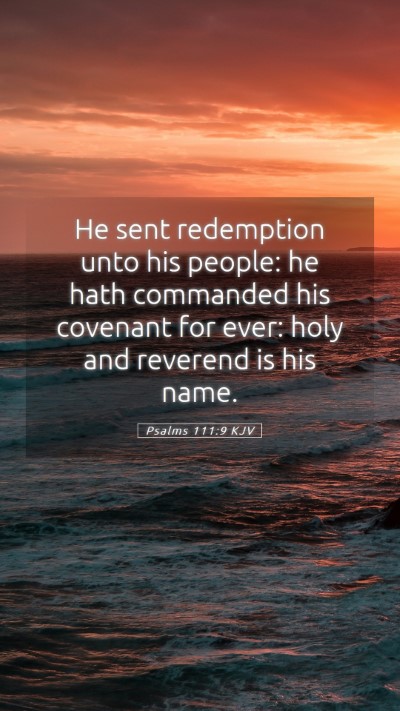 Picture 05 - Psalms 111:9 KJV Mobile Phone Wallpaper - He sent redemption unto his people: he hath - Mobile Bible Verse Wallpaper