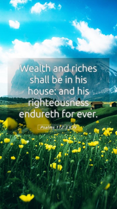 Picture 05 - Psalms 112:3 KJV Mobile Phone Wallpaper - Wealth and riches shall be in his house: and his - Mobile Bible Verse Wallpaper