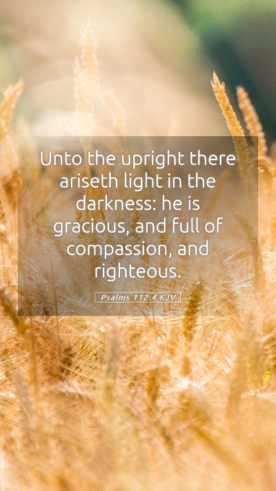 Picture 05 - Psalms 112:4 KJV Mobile Phone Wallpaper - Unto the upright there ariseth light in the - Mobile Bible Verse Wallpaper