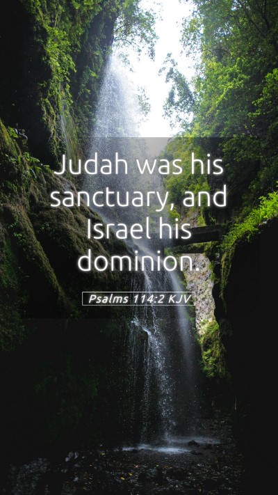 Picture 05 - Psalms 114:2 KJV Mobile Phone Wallpaper - Judah was his sanctuary, and Israel his - Mobile Bible Verse Wallpaper