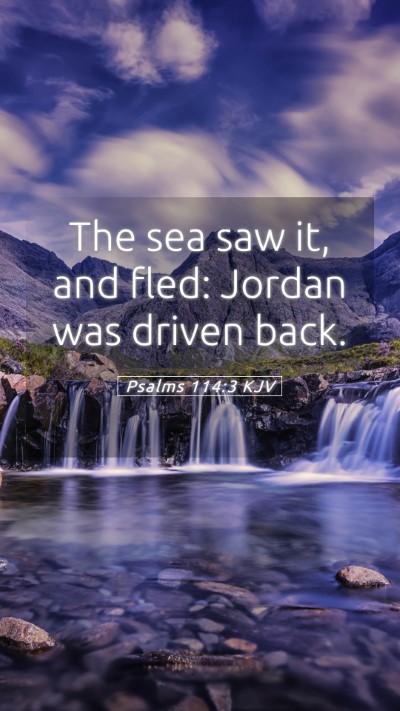 Picture 05 - Psalms 114:3 KJV Mobile Phone Wallpaper - The sea saw it, and fled: Jordan was driven - Mobile Bible Verse Wallpaper