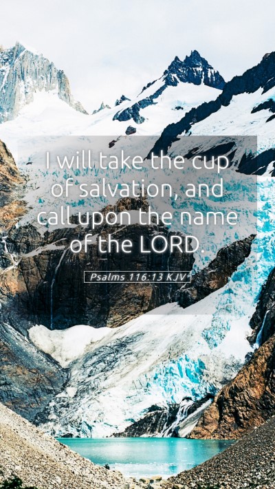 Picture 05 - Psalms 116:13 KJV Mobile Phone Wallpaper - I will take the cup of salvation, and call upon - Mobile Bible Verse Wallpaper