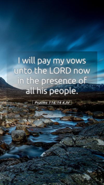Picture 05 - Psalms 116:14 KJV Mobile Phone Wallpaper - I will pay my vows unto the LORD now in the - Mobile Bible Verse Wallpaper