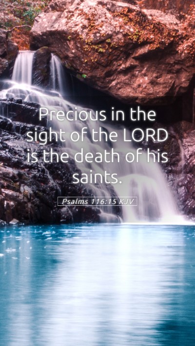 Picture 05 - Psalms 116:15 KJV Mobile Phone Wallpaper - Precious in the sight of the LORD is the death of - Mobile Bible Verse Wallpaper