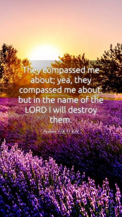 Picture 05 - Psalms 118:11 KJV Mobile Phone Wallpaper - They compassed me about; yea, they compassed me - Mobile Bible Verse Wallpaper