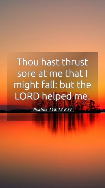 Picture 05 - Psalms 118:13 KJV Mobile Phone Wallpaper - Thou hast thrust sore at me that I might fall: - Mobile Bible Verse Wallpaper