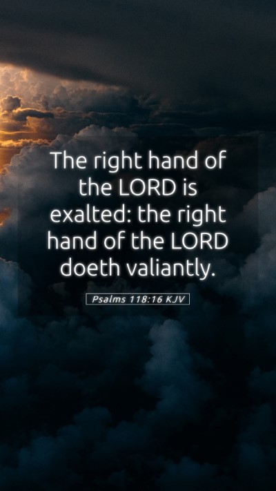 Picture 05 - Psalms 118:16 KJV Mobile Phone Wallpaper - The right hand of the LORD is exalted: the right - Mobile Bible Verse Wallpaper