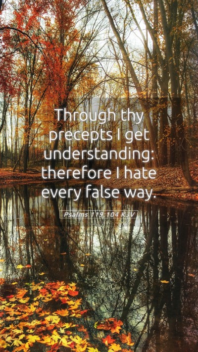 Picture 05 - Psalms 119:104 KJV Mobile Phone Wallpaper - Through thy precepts I get understanding: - Mobile Bible Verse Wallpaper