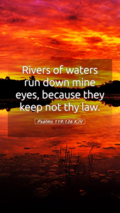 Picture 05 - Psalms 119:136 KJV Mobile Phone Wallpaper - Rivers of waters run down mine eyes, because they - Mobile Bible Verse Wallpaper