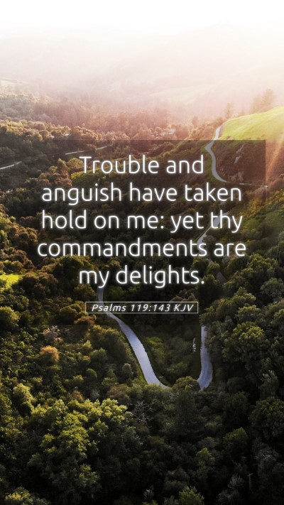 Picture 05 - Psalms 119:143 KJV Mobile Phone Wallpaper - Trouble and anguish have taken hold on me: yet - Mobile Bible Verse Wallpaper