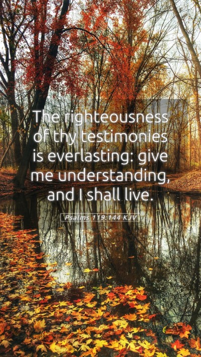 Picture 05 - Psalms 119:144 KJV Mobile Phone Wallpaper - The righteousness of thy testimonies is - Mobile Bible Verse Wallpaper