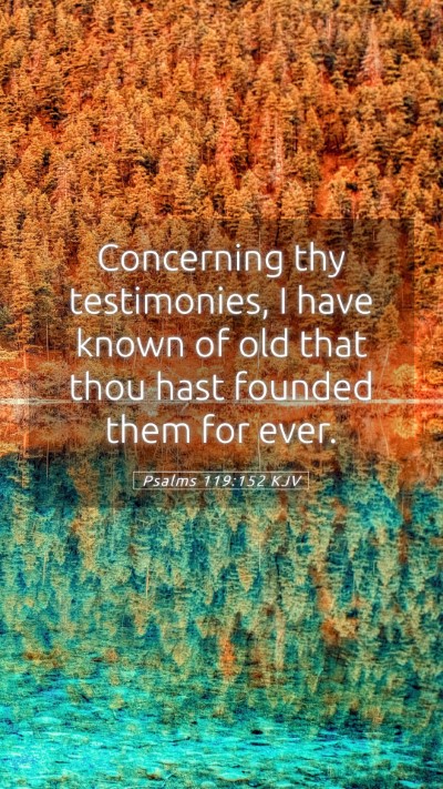 Picture 05 - Psalms 119:152 KJV Mobile Phone Wallpaper - Concerning thy testimonies, I have known of old - Mobile Bible Verse Wallpaper