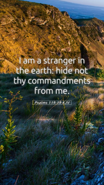 Picture 05 - Psalms 119:19 KJV Mobile Phone Wallpaper - I am a stranger in the earth: hide not thy - Mobile Bible Verse Wallpaper