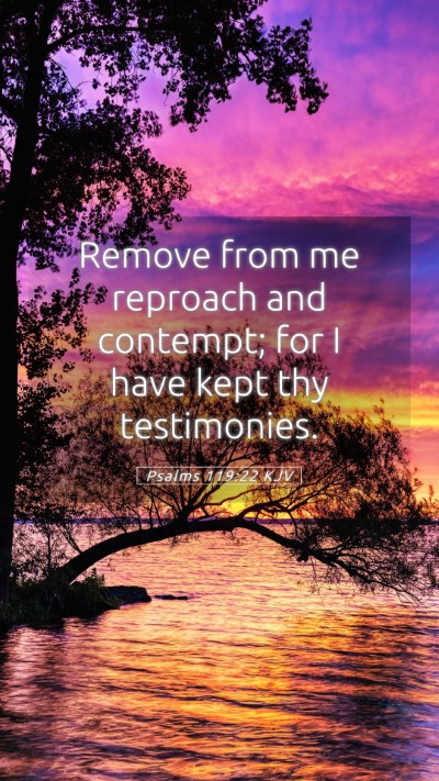 Picture 05 - Psalms 119:22 KJV Mobile Phone Wallpaper - Remove from me reproach and contempt; for I have - Mobile Bible Verse Wallpaper