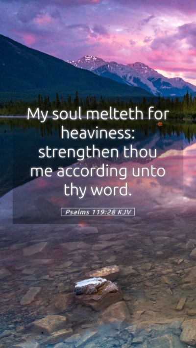 Picture 05 - Psalms 119:28 KJV Mobile Phone Wallpaper - My soul melteth for heaviness: strengthen thou me - Mobile Bible Verse Wallpaper