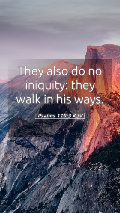 Picture 05 - Psalms 119:3 KJV Mobile Phone Wallpaper - They also do no iniquity: they walk in his - Mobile Bible Verse Wallpaper